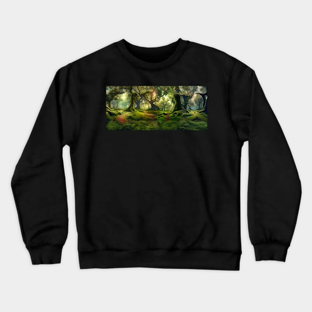 Fantasy Gnome Forest Crewneck Sweatshirt by NeilGlover